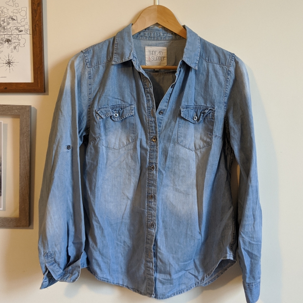 Perfect Chambray Button Down Shirt - image 1